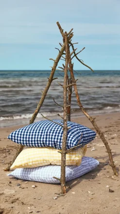 Funda de almohada Bæk&Bølge 50x60 cm, Azul oscuro-blanco