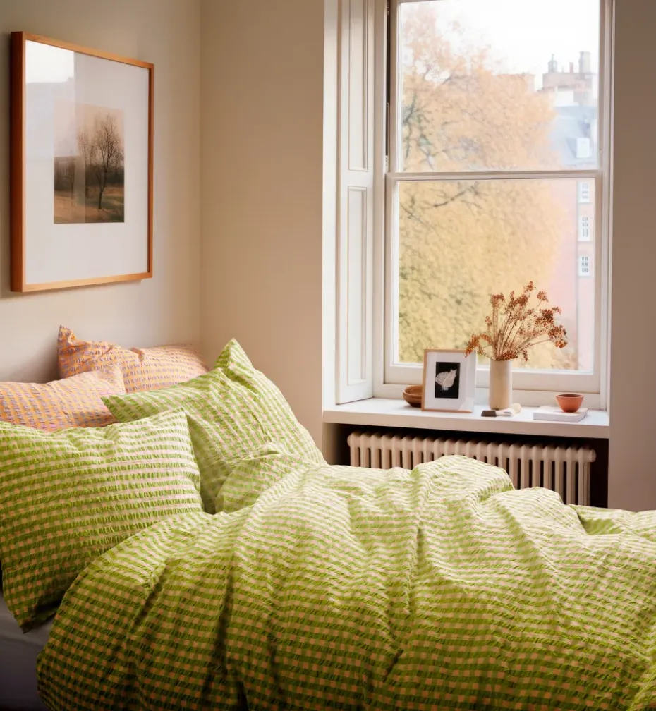 Funda de almohada Bæk&Bølge 50x60 cm, Verde-rosa claro
