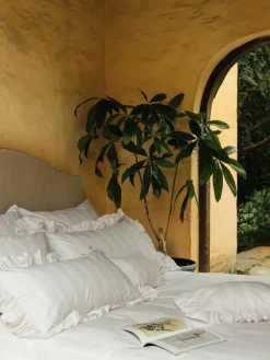 Funda de almohada Camicia Balza, Beige, 50x90 cm