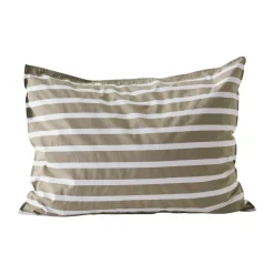Funda de almohada de algodón a rayas Tell Me More, Olive, 50x60 cm