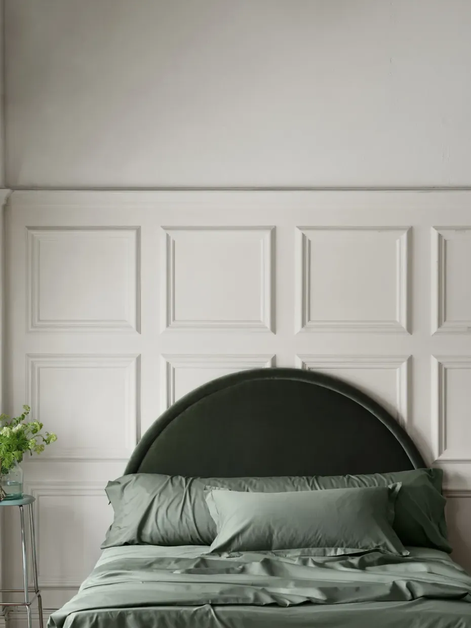 Funda de almohada Satina plain, Verde, 50x60 cm