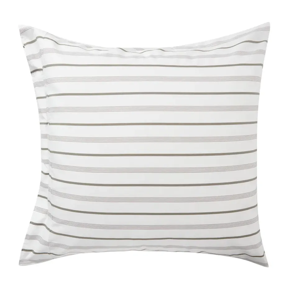 Funda de almohada Striped Cotton Poplin 65x65 cm, White