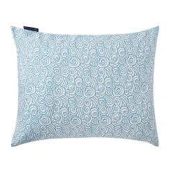 Funda de almohada Wave Printed Cotton Sateen 50x60 cm, White-Blue