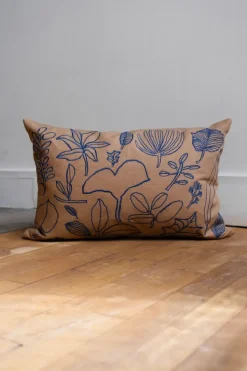Funda de cojín Botanic 38x58 cm, Brown-blue