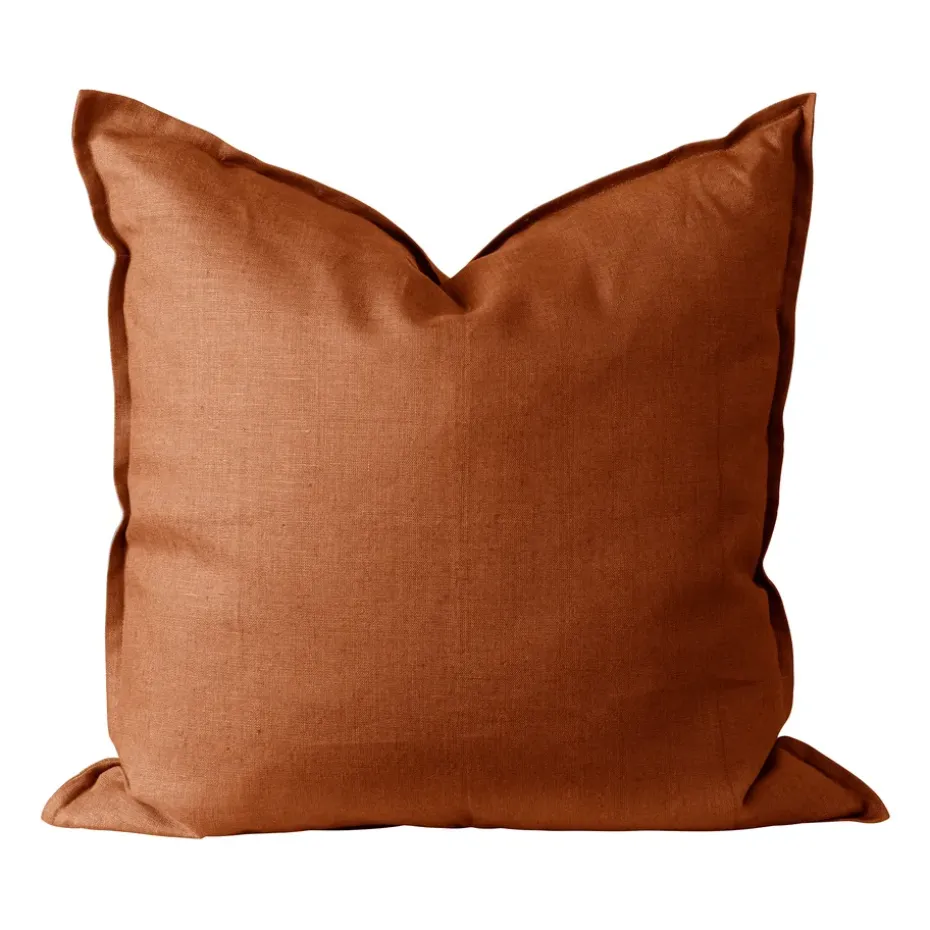 Funda de cojín Calm lino 50x50 cm, Rust
