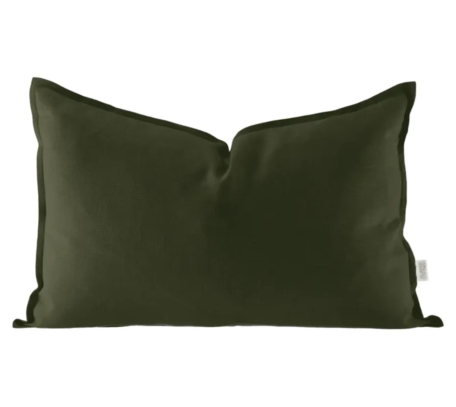 Funda de cojín de lino Calm 40x60 cm, Forest Green