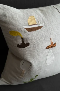 Funda de cojín Sail With Me 48x48 cm, gris