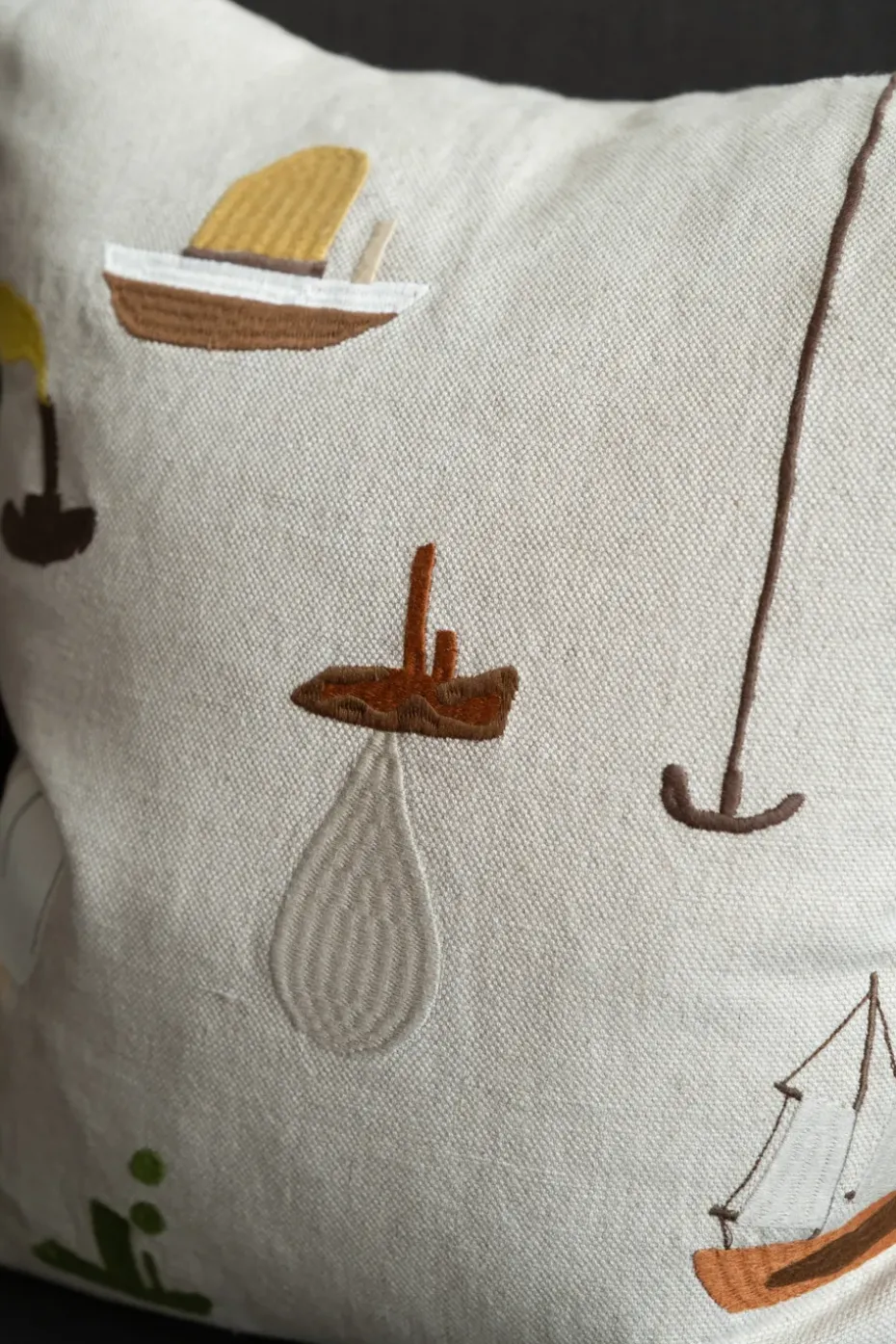 Funda de cojín Sail With Me 48x48 cm, gris