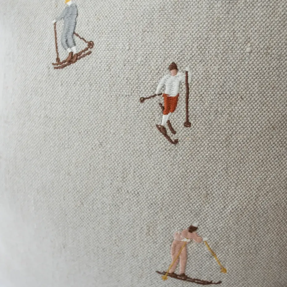 Funda de cojín Skiers 48x48 cm, natural