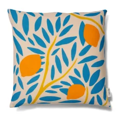 Funda de cojín Sunny citrus 50x50 cm, Azul