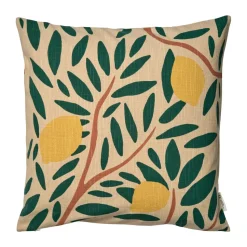 Funda de cojín Sunny citrus 50x50 cm, Verde oscuro