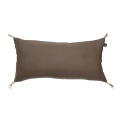 Funda de cojín Sunshine tassel 30x60 cm, Café