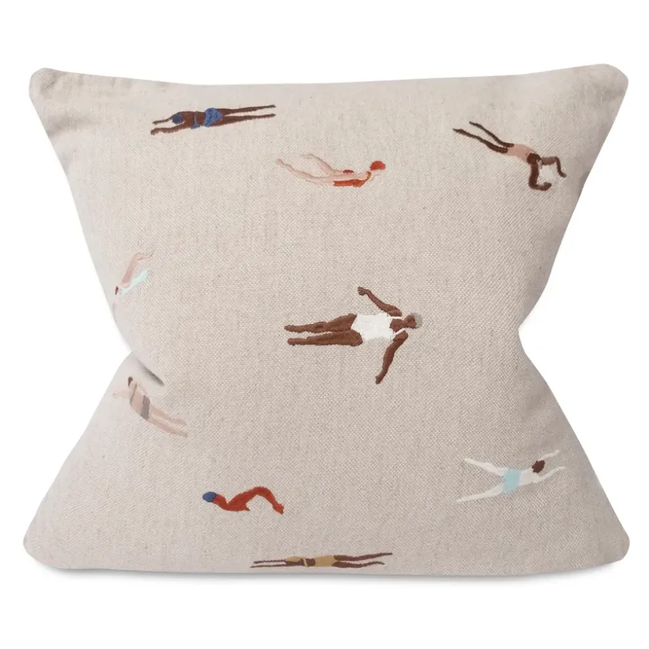Funda de cojín Swimmers 48x48 cm, Beige