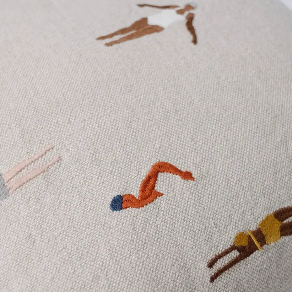 Funda de cojín Swimmers 48x48 cm, Beige