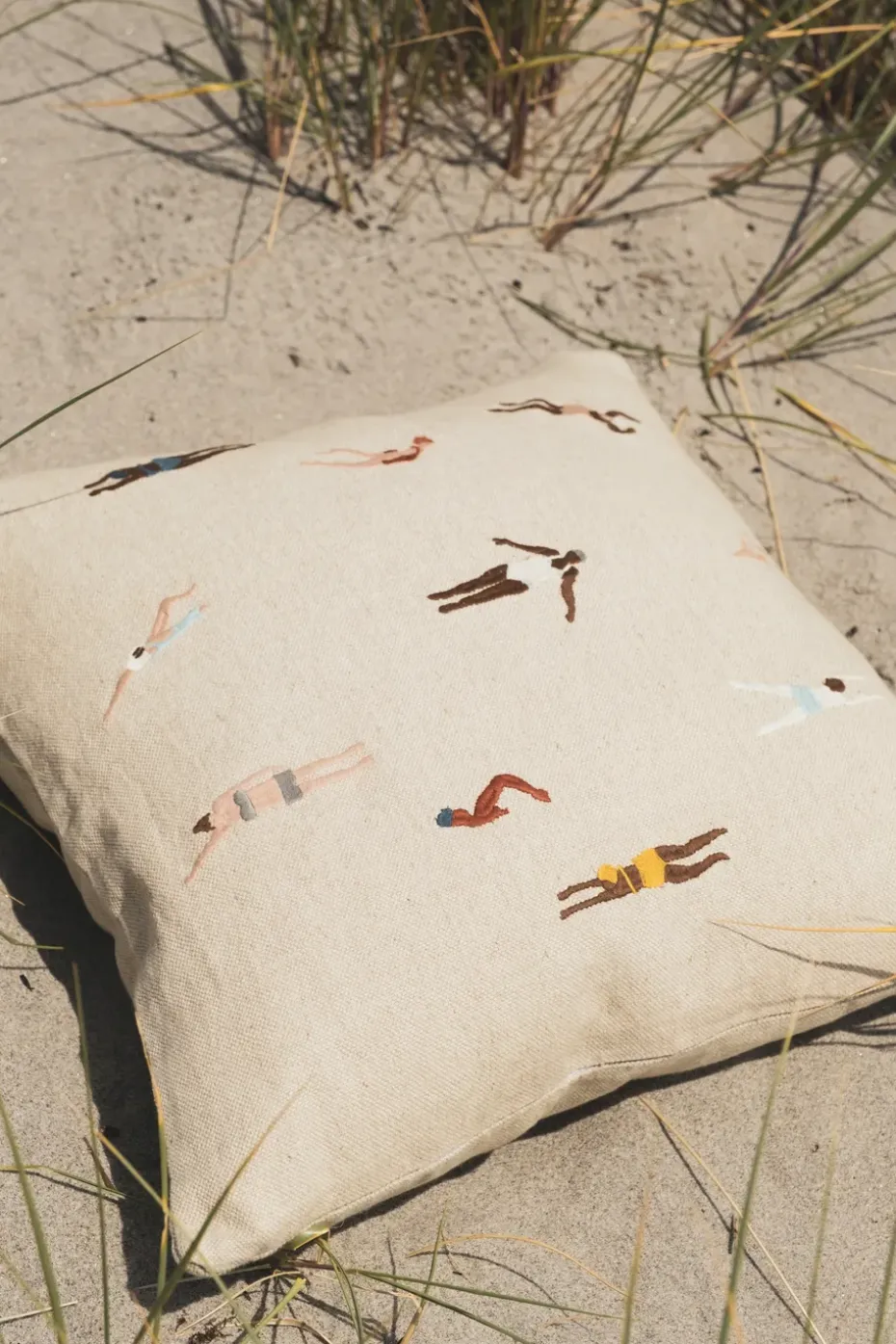 Funda de cojín Swimmers 48x48 cm, Beige