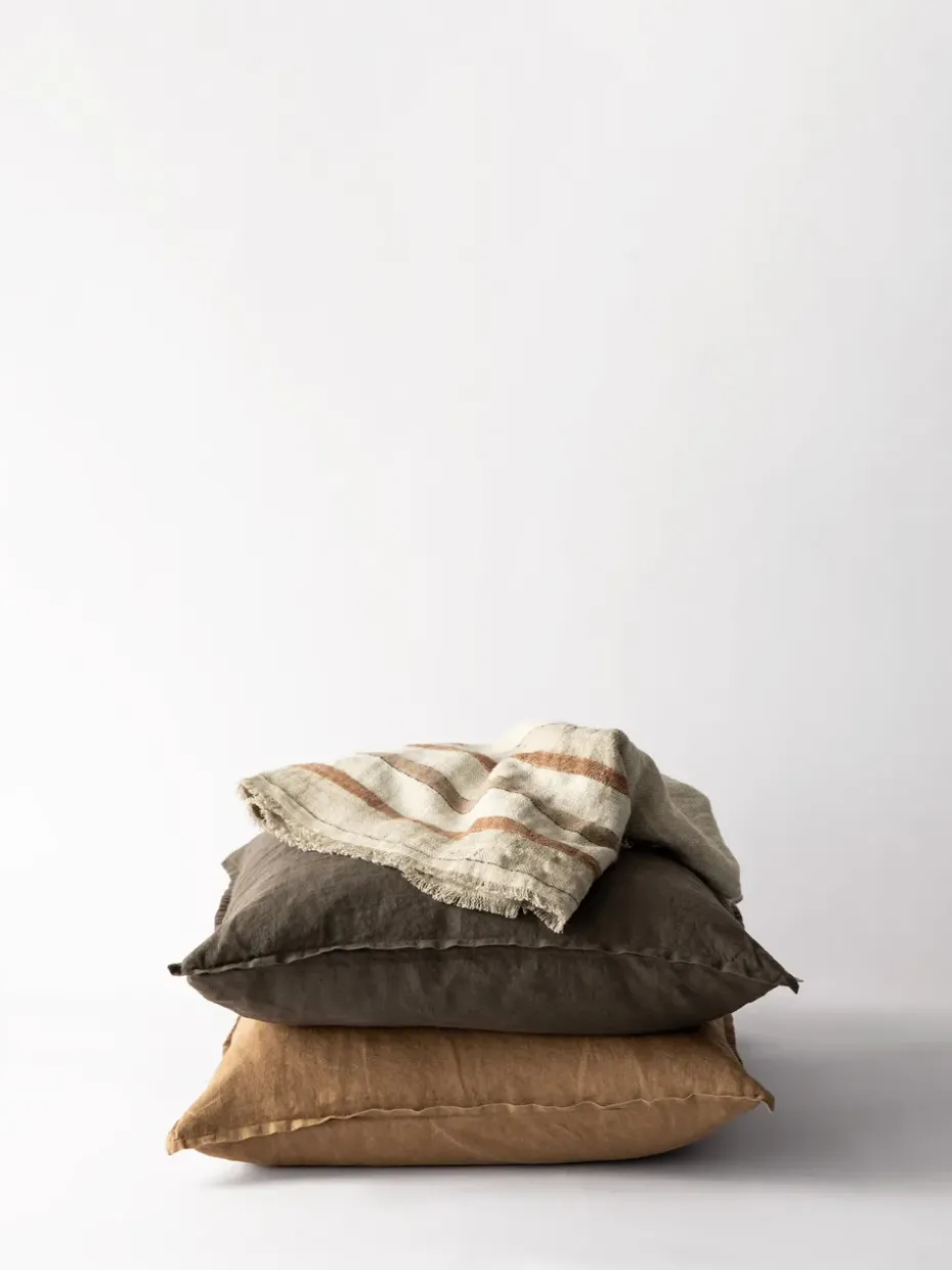 Funda de cojín Washed Linen 50x50 cm, Avellana