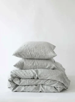 Funda nórdica de lino 220x240 cm, Grey/white