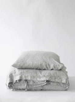 Funda nórdica de lino 150x200 cm, Grey/white