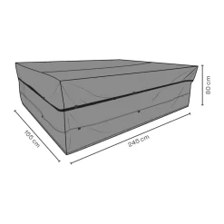 Funda protectora para Brafab conjunto de mesa y sillas, Negro 245x155 cm