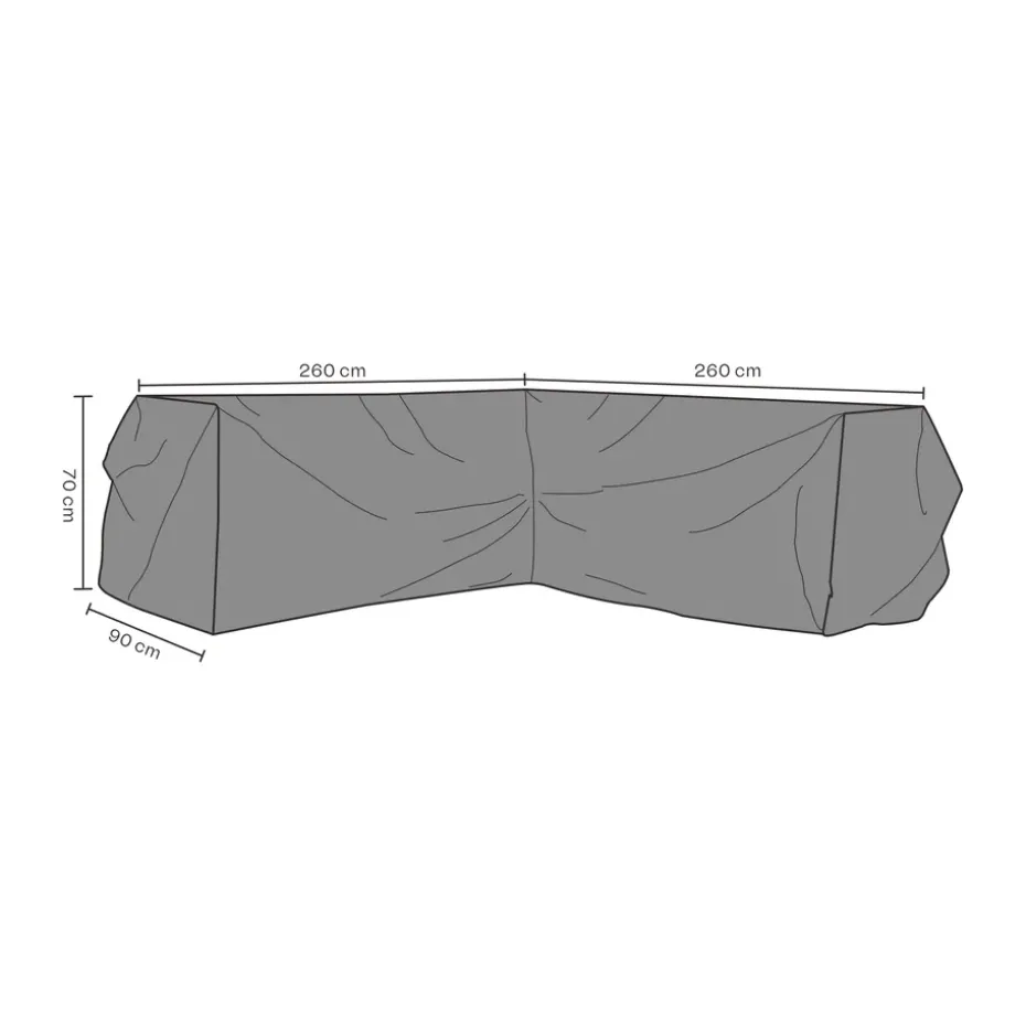 Funda protectora para Brafab sofá rinconera, Negro 260 cm