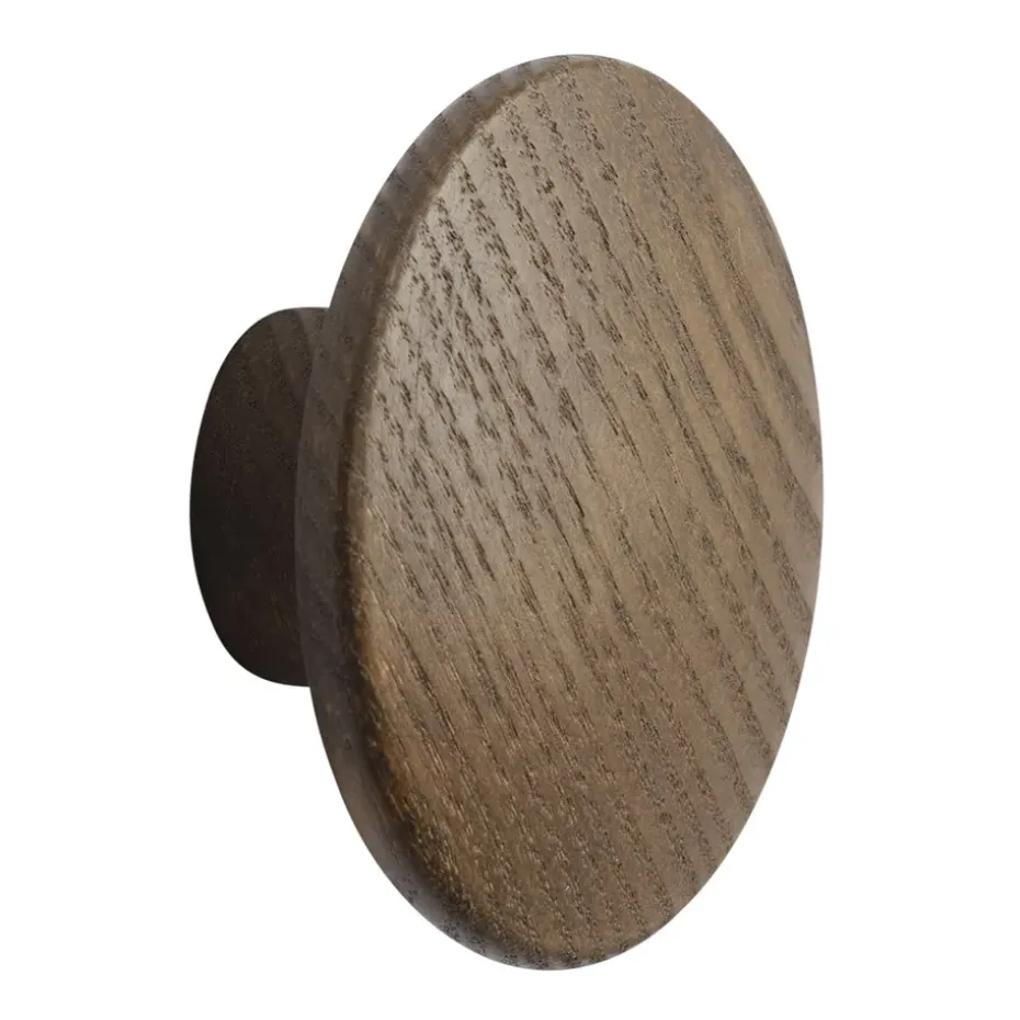 Gancho Dots wood dark stained brown, Ø6,5 cm