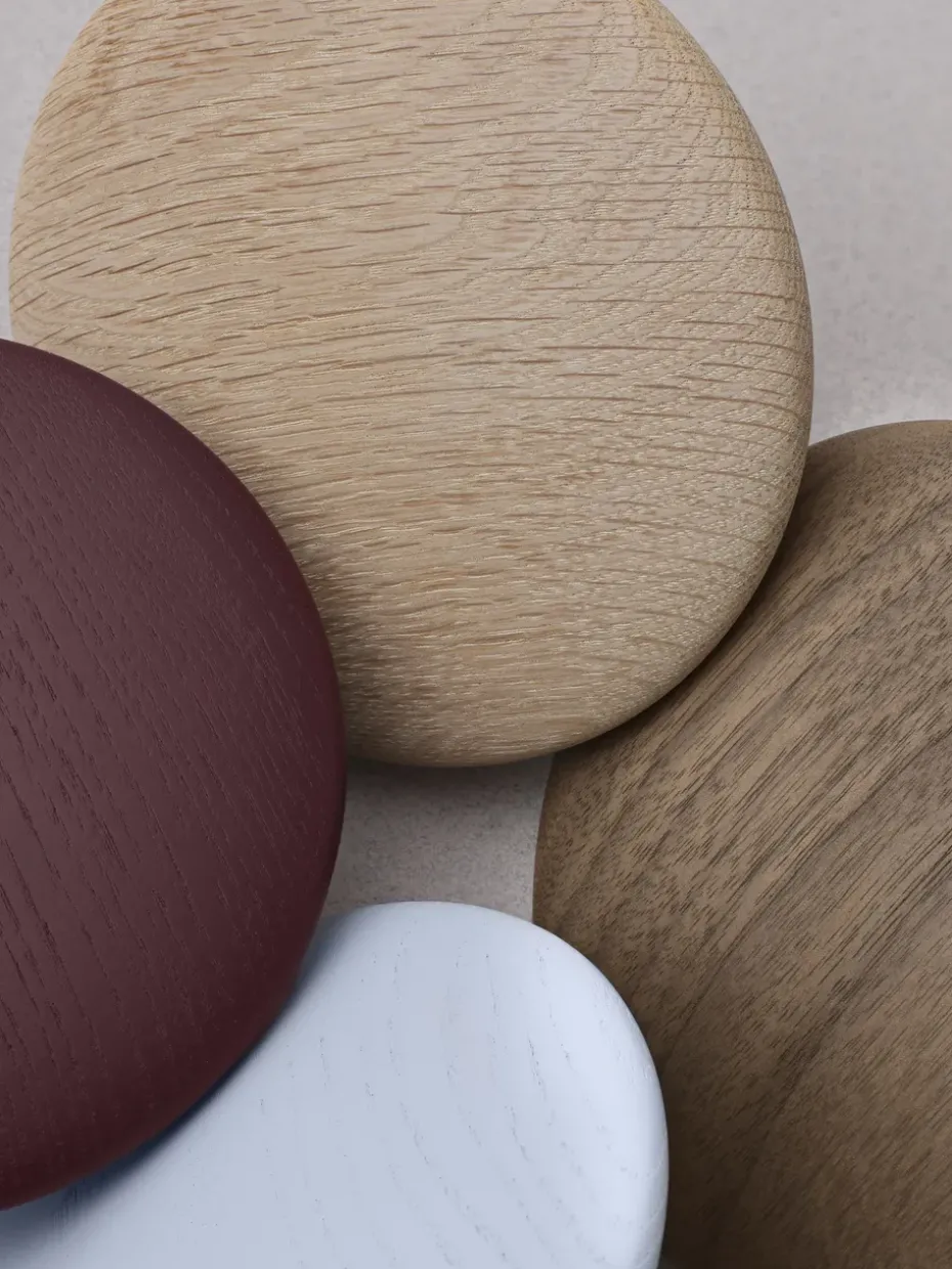 Gancho Dots wood dark stained brown, Ø9 cm