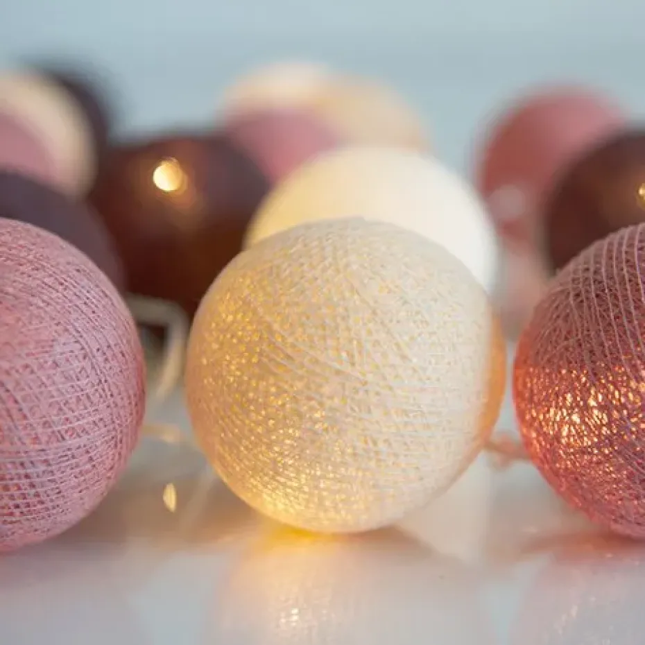 Guirnalda de luces Dusty Pink, 20 bolas
