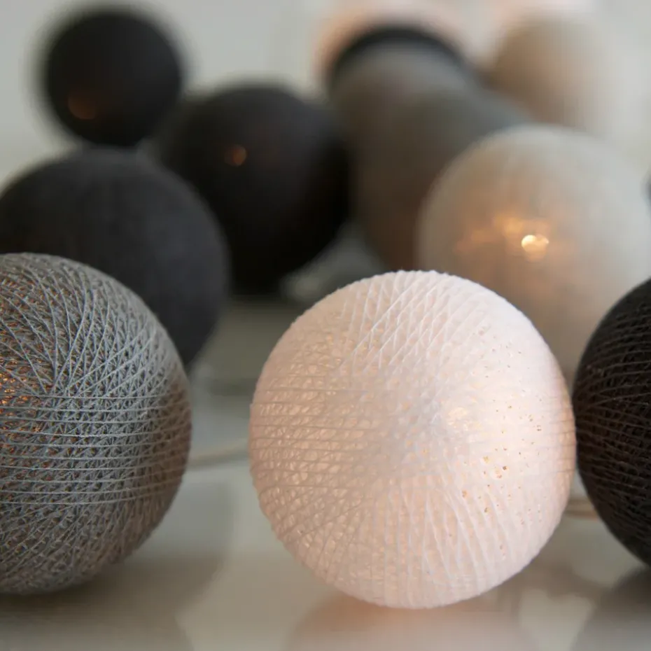 Guirnalda de luces Graphic Grey, 35 bolas