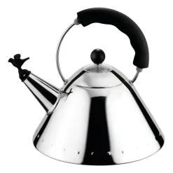 Hervidor de agua Alessi 9093, negro-pájaro