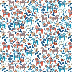 Hule Leksand, azul-naranja
