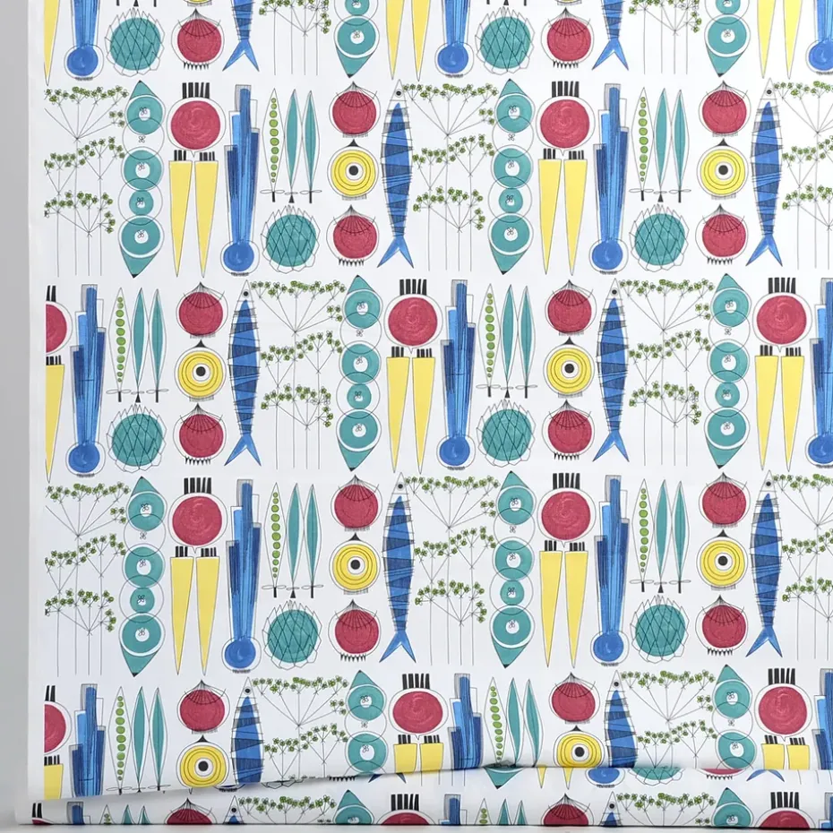 Hule Picknick, blanco-multi