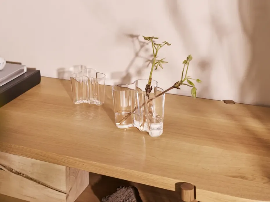 Jarrón Alvar Aalto transparente, 120 mm