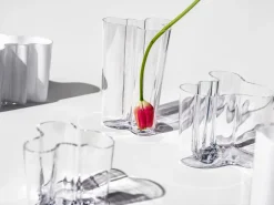 Jarrón Alvar Aalto transparente, 251 mm