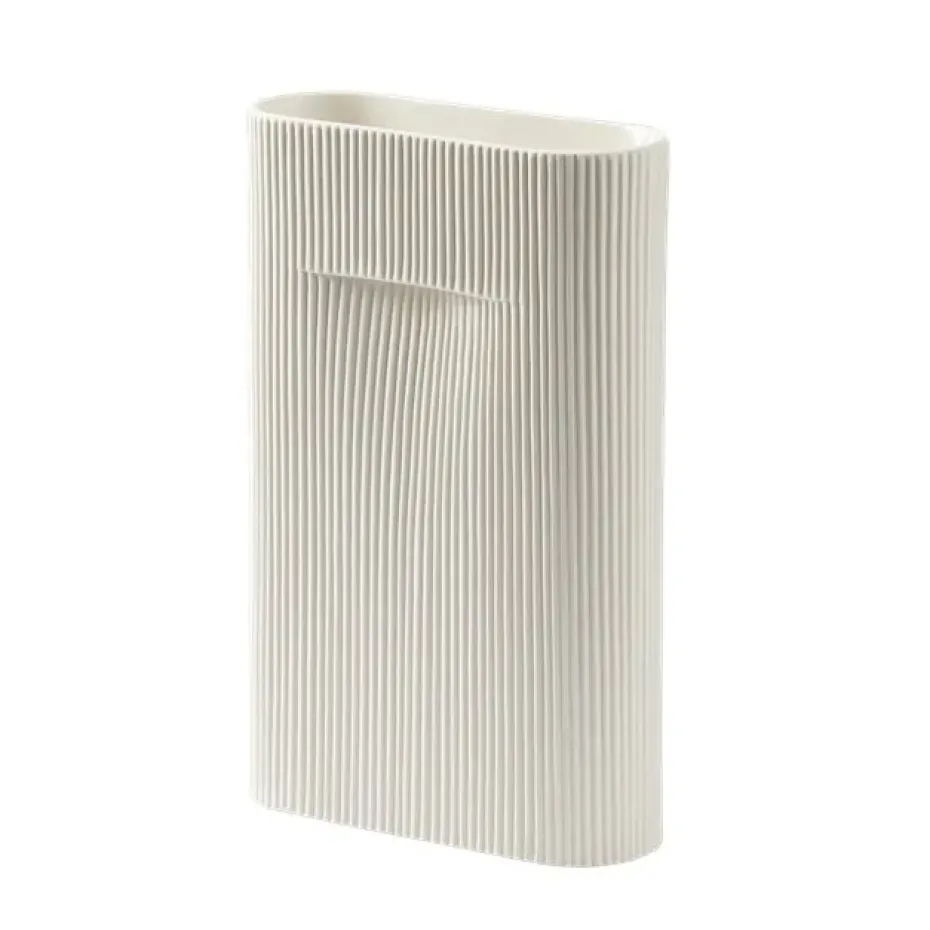 Jarrón Ridge 35 cm, Off white