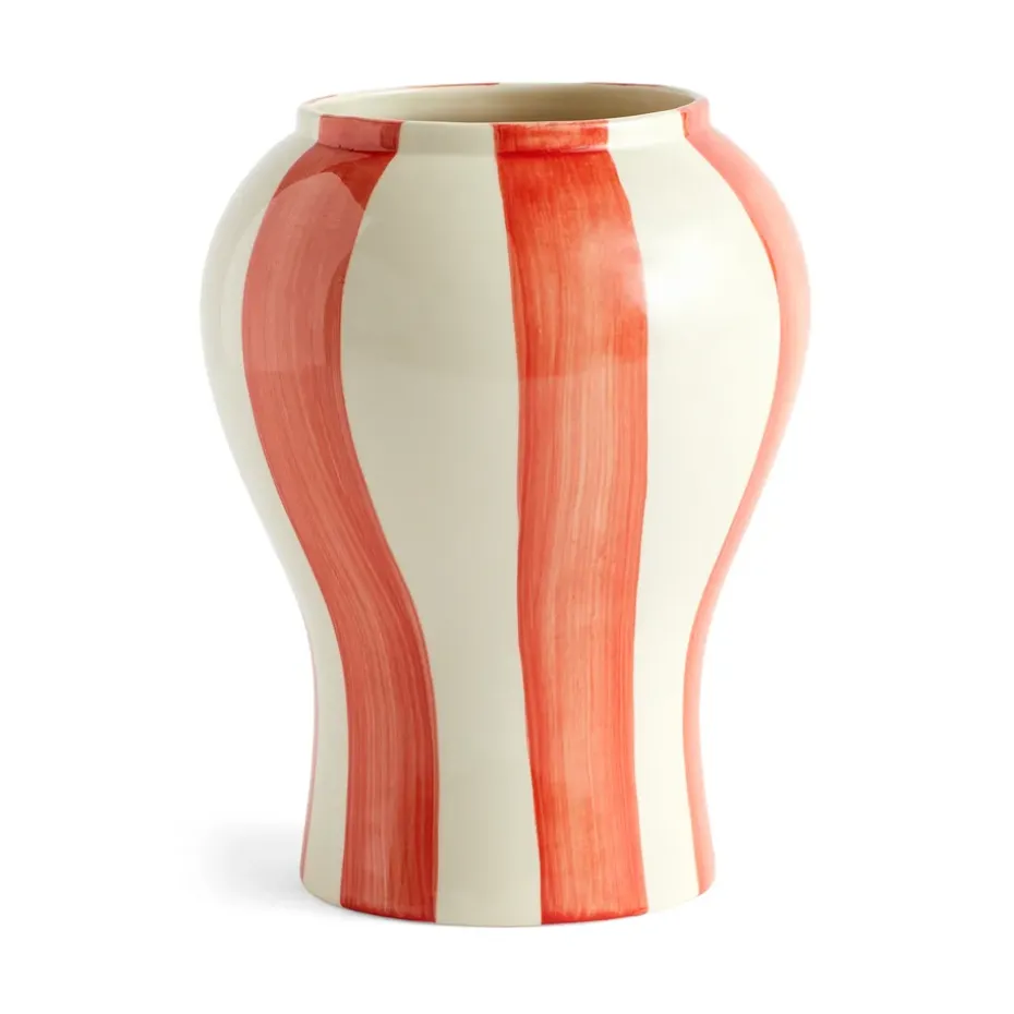 Jarrón Sobremesa stripe S 22 cm, Red