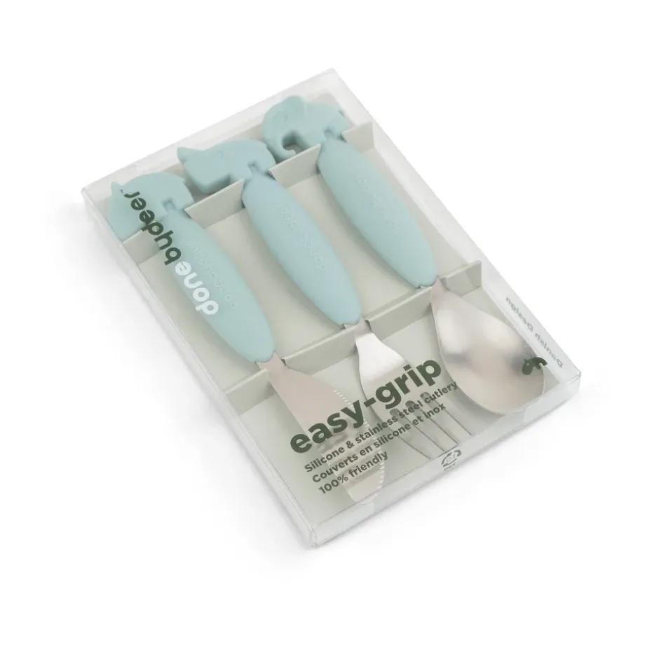 Juego de cubiertos Deer Friends Easy-grip 3 piezas, Blue