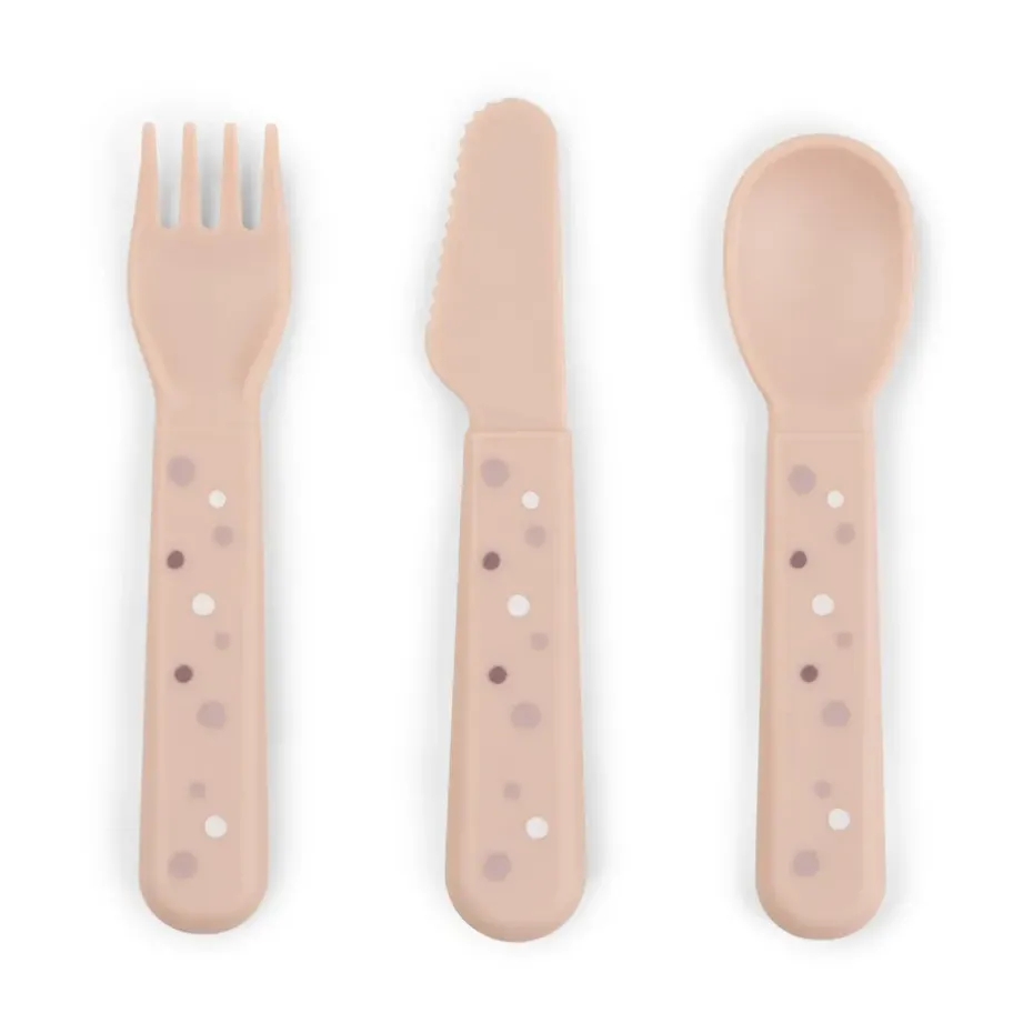 Juego de cubiertos Happy Dots foodie 3 piezas, Powder