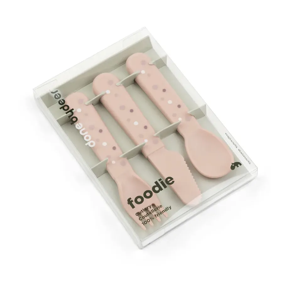 Juego de cubiertos Happy Dots foodie 3 piezas, Powder