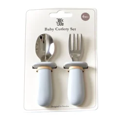 Juego de cubiertos para bebé Jack o Juno, 2 piezas, Glacier grey