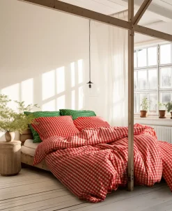 Juego de funda nórdica Bæk&Bølge 150x210 cm, Rojo-amarillo