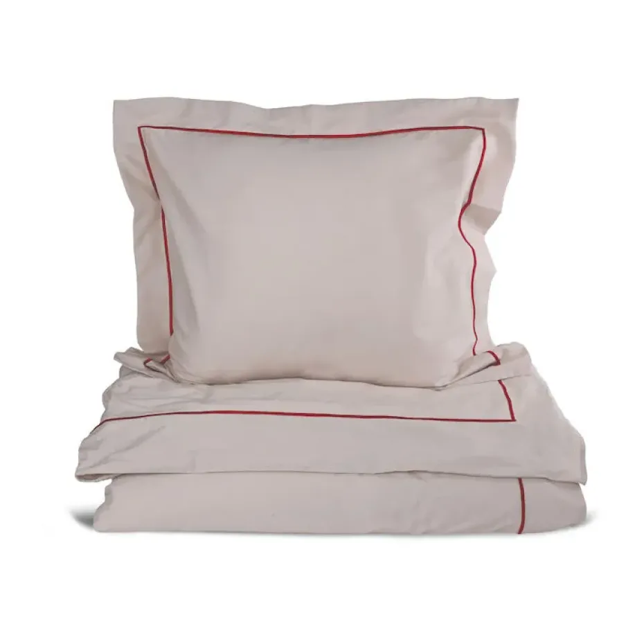 Juego de funda nórdica Carl 150x210 cm, Beige-burdeos