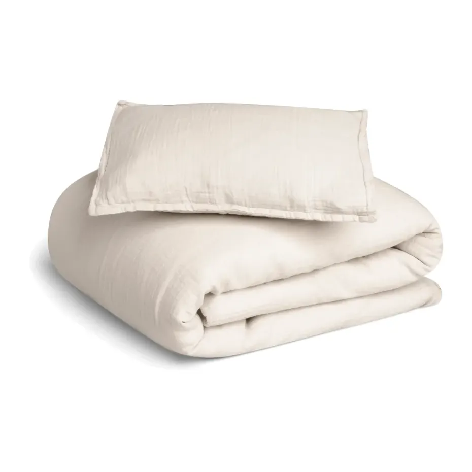 Juego de funda nórdica Eggshell Muslin baby, 70x80 cm/28x35 cm