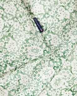 Juego de funda nórdica Green Floral Printed Cotton Sateen, 50x60 cm, 220x220 cm