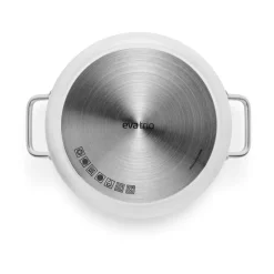 Juego de ollas cerámicas Eva Trio White Line Slip-Let, 3 piezas, Acero inoxidable