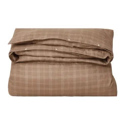 Juego de sábanas Checked Pin Point Oxford 220x220 cm, Brown
