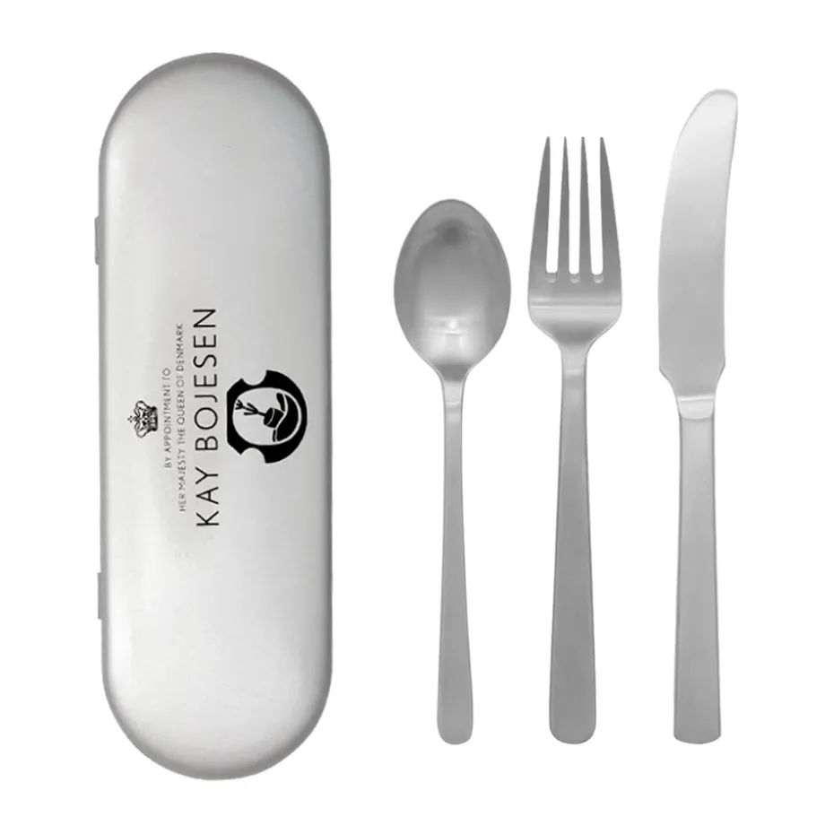 Kit de viaje de cubiertos Cubertería Grand Prix 3 piezas, Matte steel