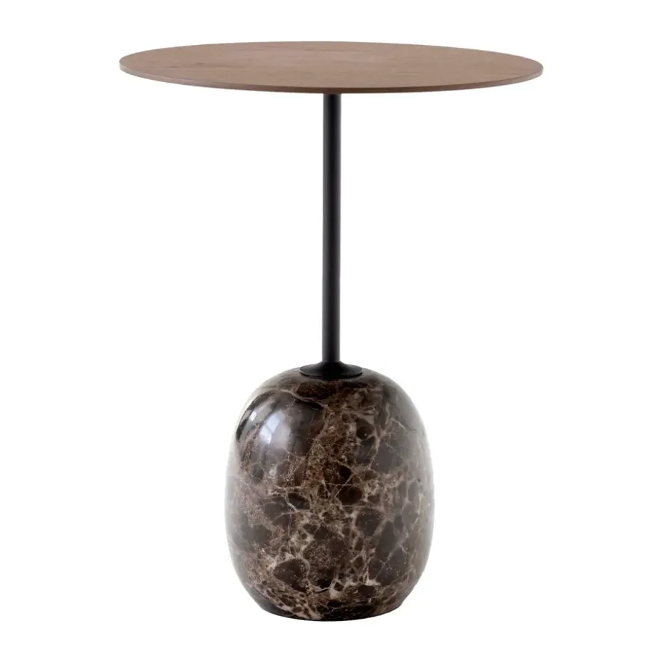 Lato Mesa LN8, Lacquered walnut-Emperador marble