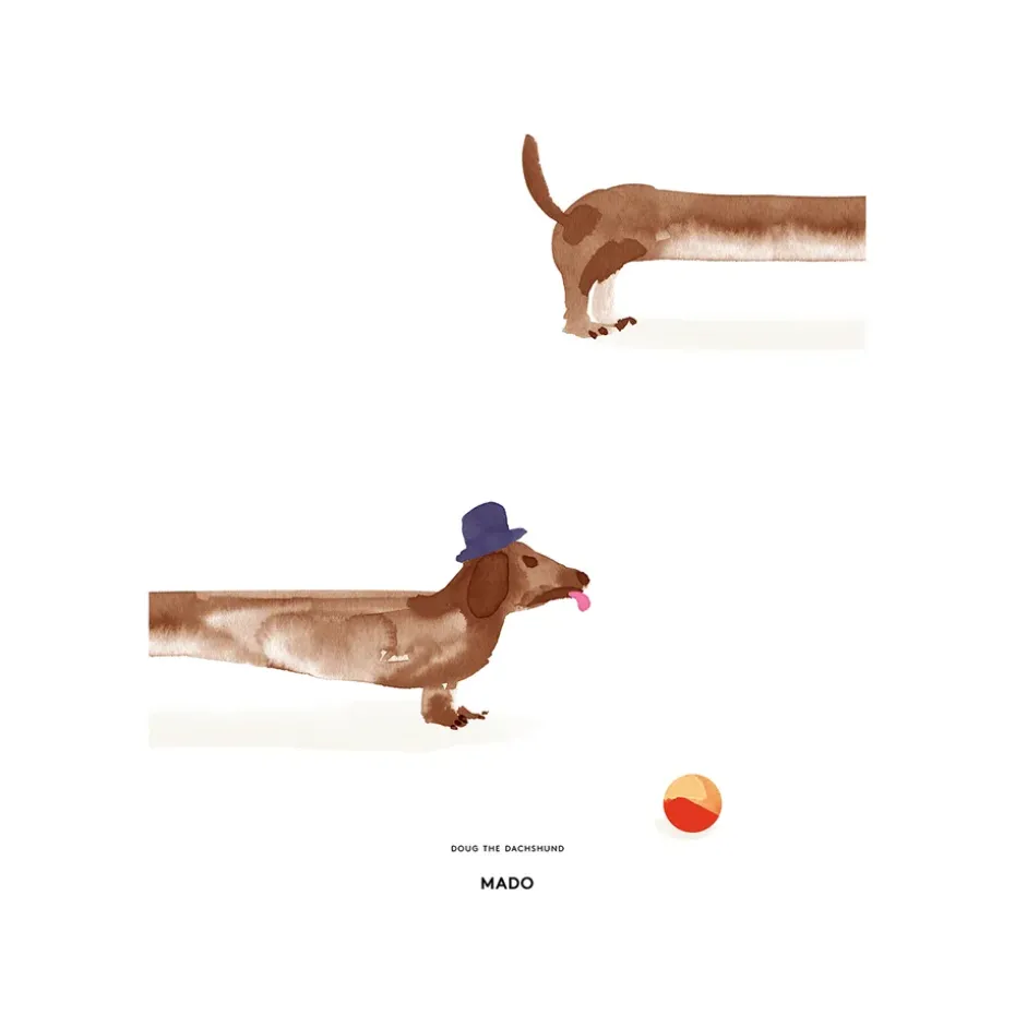 Lámina Doug the Dachshund, 50x70 cm