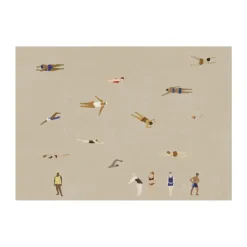 Lámina Swimmers, Beige, 50x70 cm