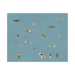 Lámina Swimmers, Blue, 40x50 cm